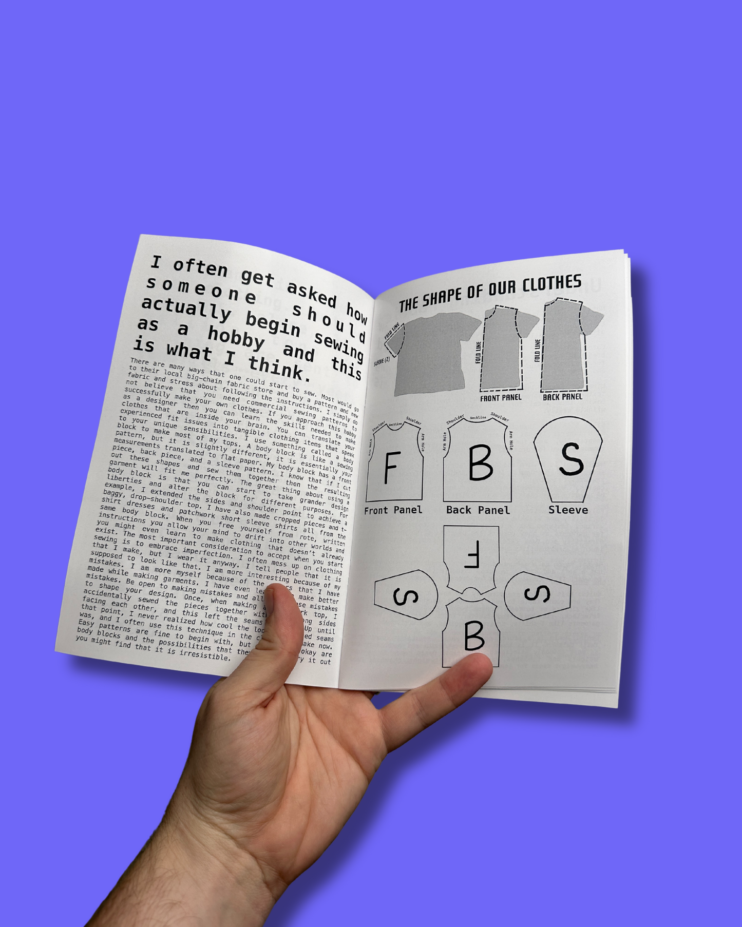 How to Develop a Sewing Brain Zine on White Gloss Paper